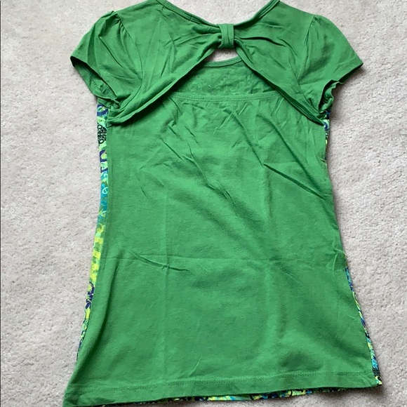 NEW Cut Back Green Patterned Shirt Girls (L, 14) - Picture 2 of 4